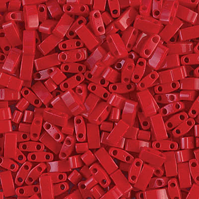 TLH408 - Miyuki Half Tila Beads - opaque red