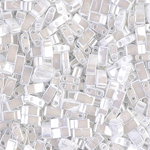 TLH420 - Miyuki Half Tila Beads - white pearl