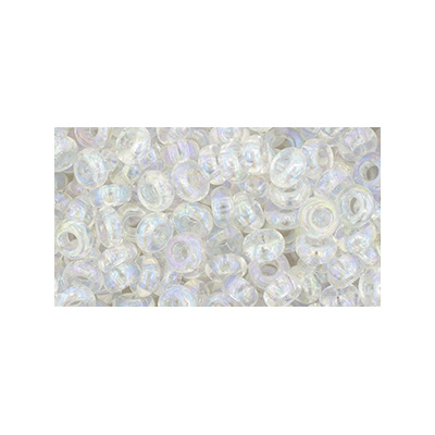 SB6JTD-161 - Toho size 6 demi-round seed beads - transparent rainbow crystal