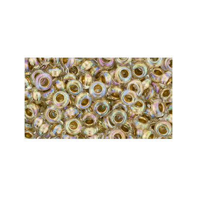 SB6JTD-994 - Toho size 6 demi-round seed beads - gold-lined crystal rainbow