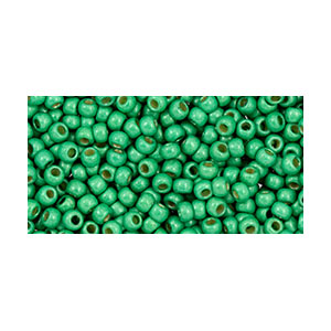 SB11JT-PF588F - Toho size 11 seed beads - permanent finish matt galvanized Spring green