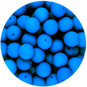GBSR08-99 - round pressed glass beads - neon blue
