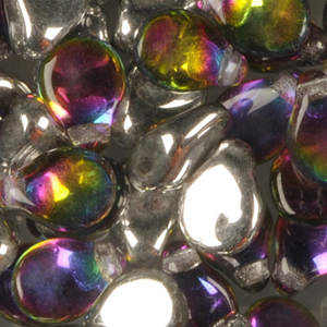 GBPIP-203 - Czech pips pressed beads - crystal vitrail medium