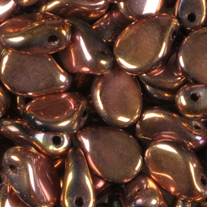 GBPIP-255 - Czech pips pressed beads - jet capri gold fully coated