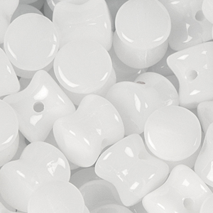 GBPLT-2 - Czech pellet pressed beads - white alabaster