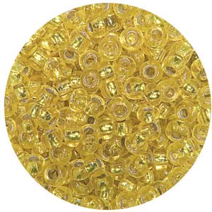 SB10-65 Preciosa Czech seed beads - silver lined citrine
