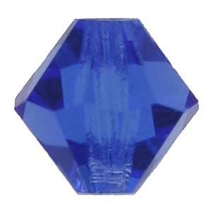 CCBIC03 13 Czech crystal bicones - sapphire