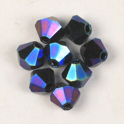 CCBIC04 143 Czech crystal bicones - Jet Blue Iris