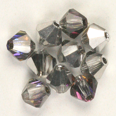 CCBIC04 63 Czech crystal bicones - Crystal Heliotrope Half Coated