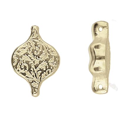 CYM-PD-013045-AB. - Liotrivi Paisley connector - antique brass plated