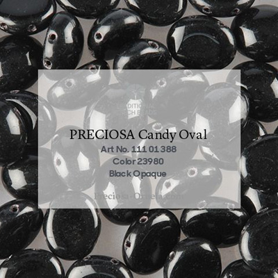 GBCDYOV12-6 Czech Candy Oval Beads - opaque jet