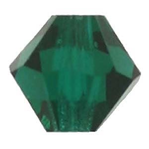 CCBIC06 7 Czech crystal bicones - emerald