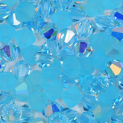 PCBIC06 MIX PL-AB-M - Preciosa crystal bicones - plain, AB & matt mix