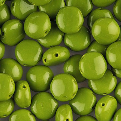 GBCDY08-181 Czech Candy Beads - opaque olivine