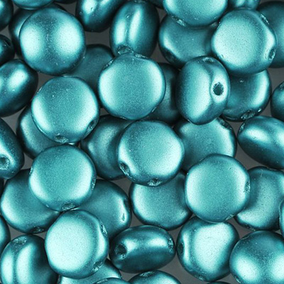 GBCDY08-345 Czech Candy Beads - pastel dark cyan/emerald