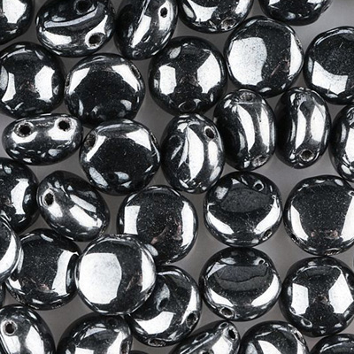 GBCDY08-3 Czech Candy Beads - gunmetal (jet hematite)