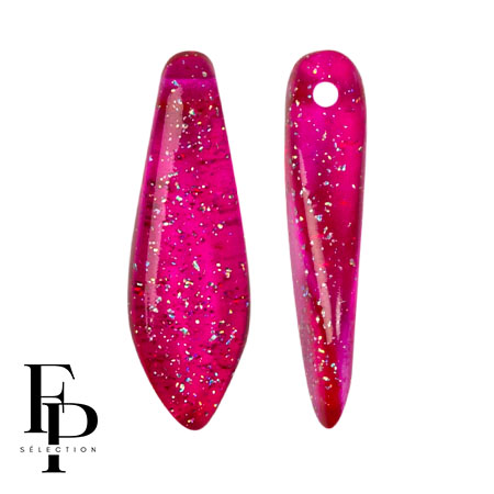 GBDAG-FPS-926 Czech Glass Daggers - Transparent Constellation Fuchsia