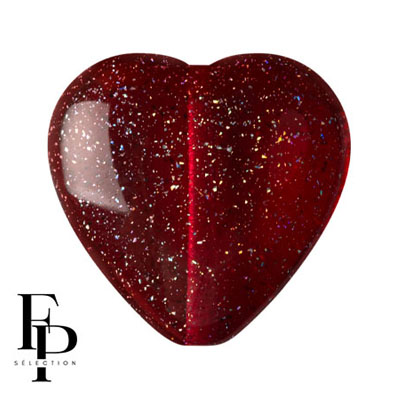 GBHRT-FPS-924 Czech Glass Heart - Transparent Constellation Garnet