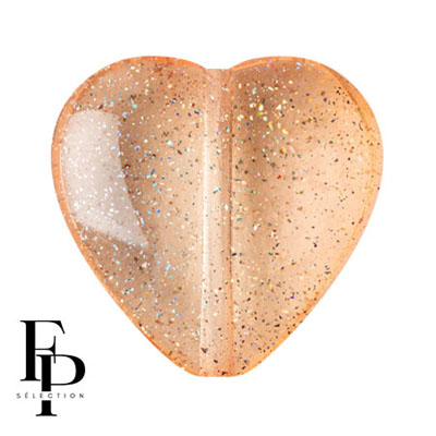 GBHRT-FPS-928 Czech Glass Heart - Transparent Constellation Rose