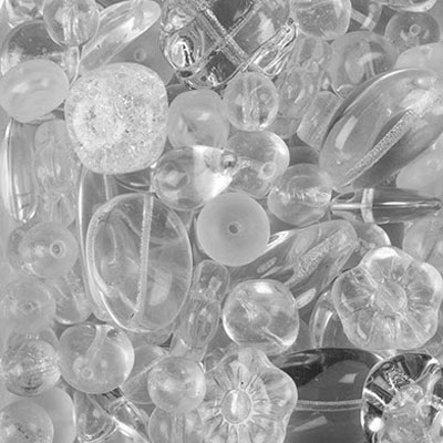 GBPM-12 pressed glass bead mixes - crystal