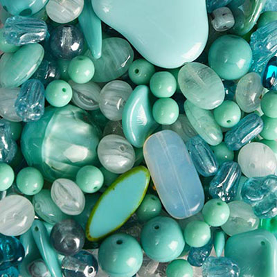 GBPM-4 pressed glass bead mixes - sea green