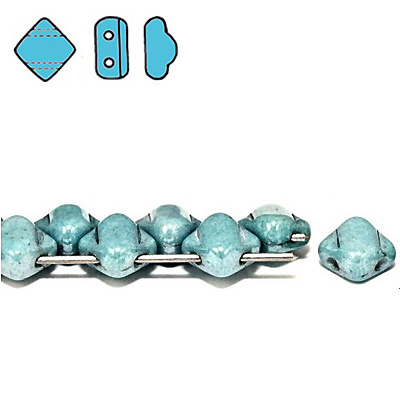 GBSLK05-354 Czech silky beads - chalk blue lustre