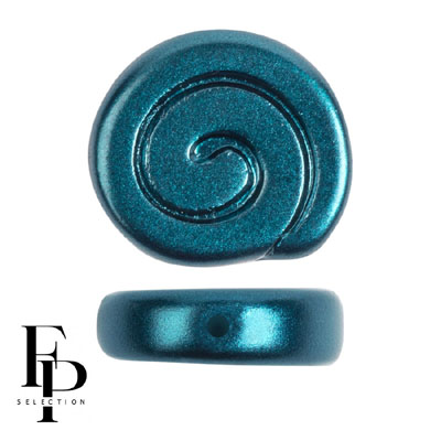 GBESNA-FPS-336 Czech Glass Snail Beads - pastel petrol GBESNA-FPS-336 Czech Glass Snail Beads - pastel petrol