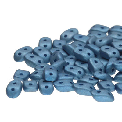 GBWAV-119 Czech Wave Beads - blue matt metallic