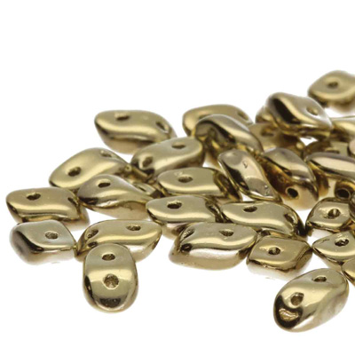 GBWAV-238 Czech Wave Beads - crystal full amber