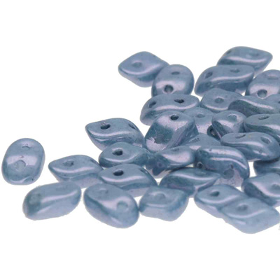 GBWAV-354 Czech Wave Beads - chalk blue lustre
