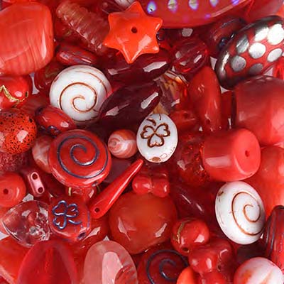 GBPM-3 pressed glass bead mixes - red