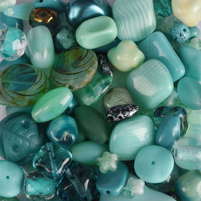 GBPM-4 pressed glass bead mixes - sea green