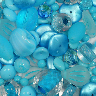 GBPM-5 pressed glass bead mixes - aqua