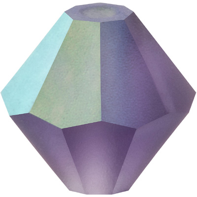 PCBIC06 PL M AB 1 - Preciosa crystal bicones - plain matt AB colours 1