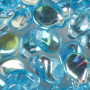 GBPIP-170AB Czech pips pressed beads - transparent aqua AB