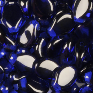 GBPIP-171 Czech pips pressed beads - transparent cobalt